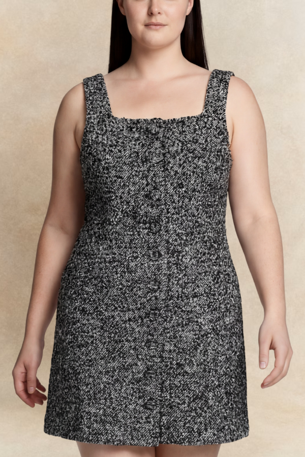 Robe chasuble en tweed Madelaine