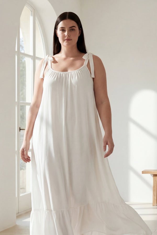 Mallory Tie Strap Flowy Maxi Dress