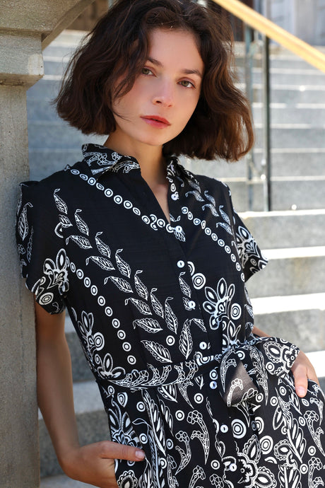 Margaux Short Shirt Dress Black