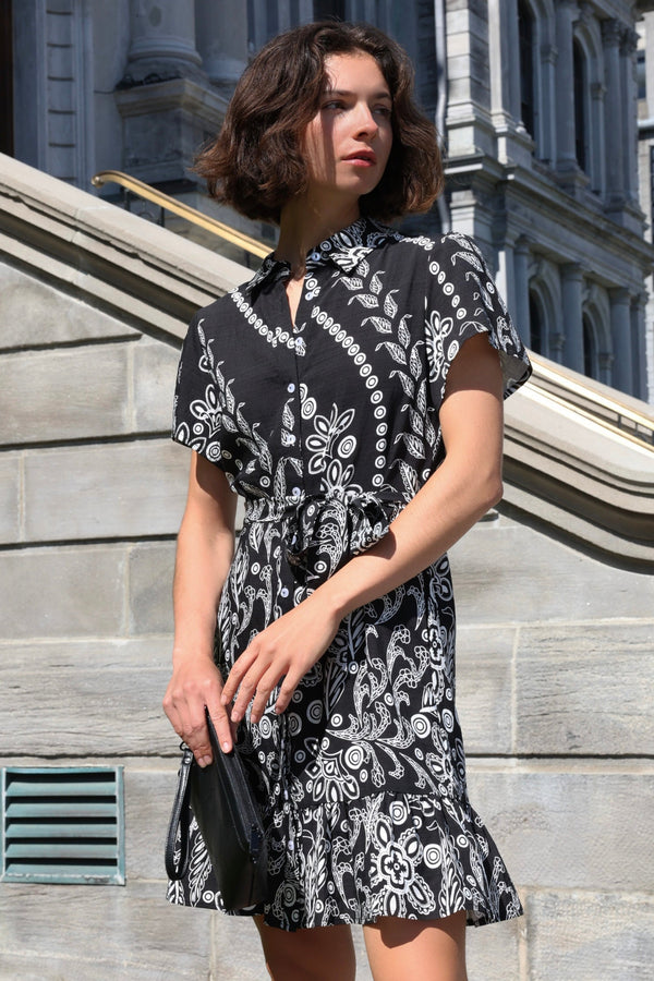 Margaux Short Shirt Dress Black