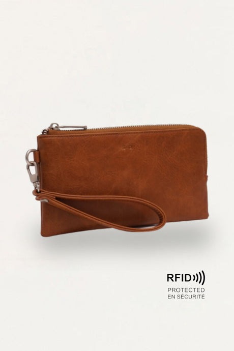 Margot Vegan Leather Clutch Wallet - Onze Montreal Brown Onze Montreal