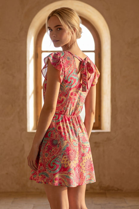 Melanie Robe Mini Imprimée Paisley Fleurie 