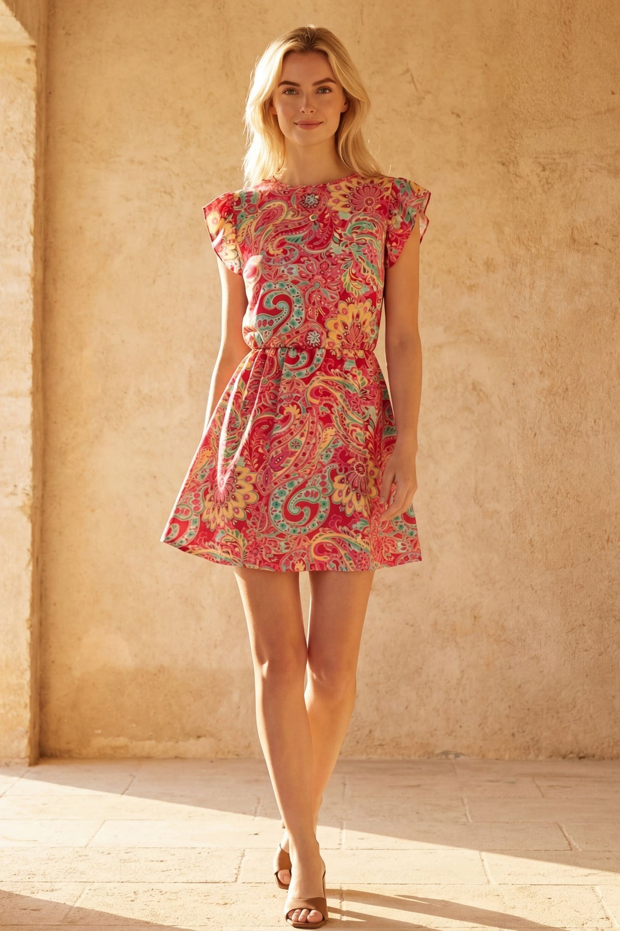 Melanie Robe Mini Imprimée Paisley Fleurie 