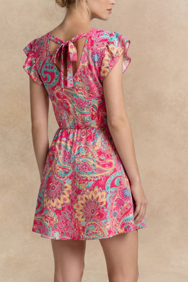 Melanie Robe Mini Imprimée Paisley Fleurie 