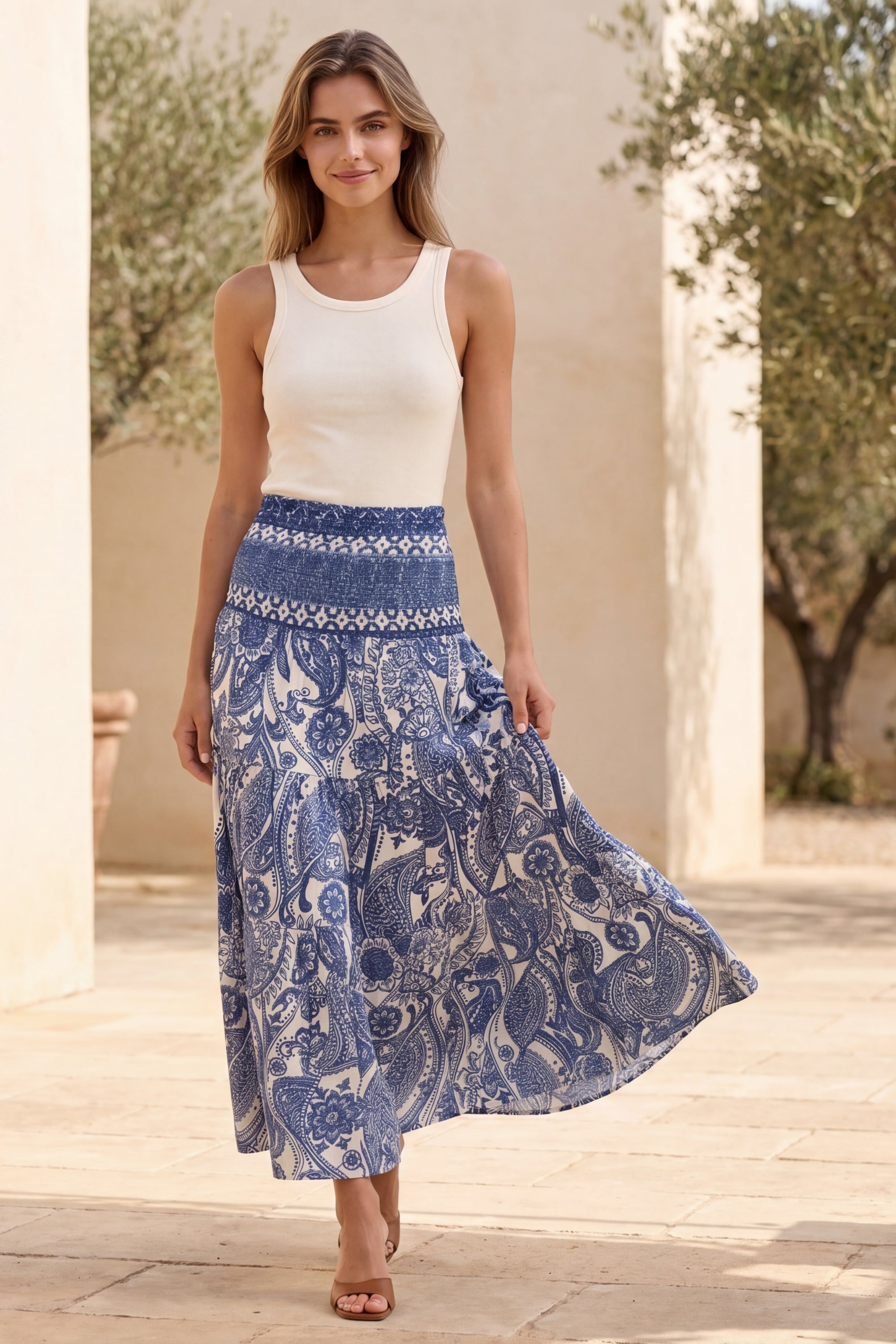 Melisandre Printed High Waist Maxi Skirt - Onze Montreal