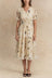 Miranda Robe Midi Étagée Imprimé Papillon Taille Smockée