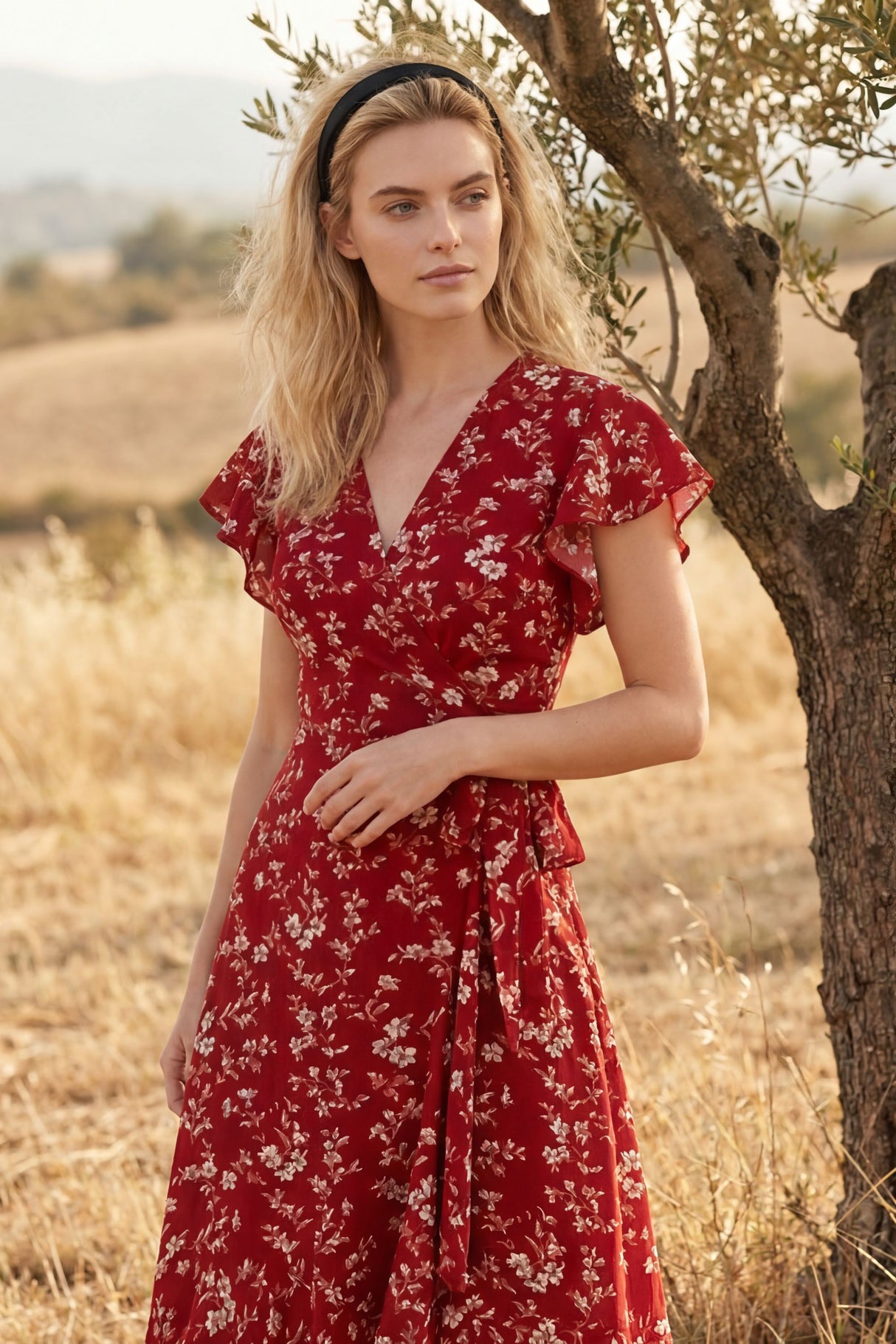 Muffy Robe Midi Portefeuille Imprimé Floral