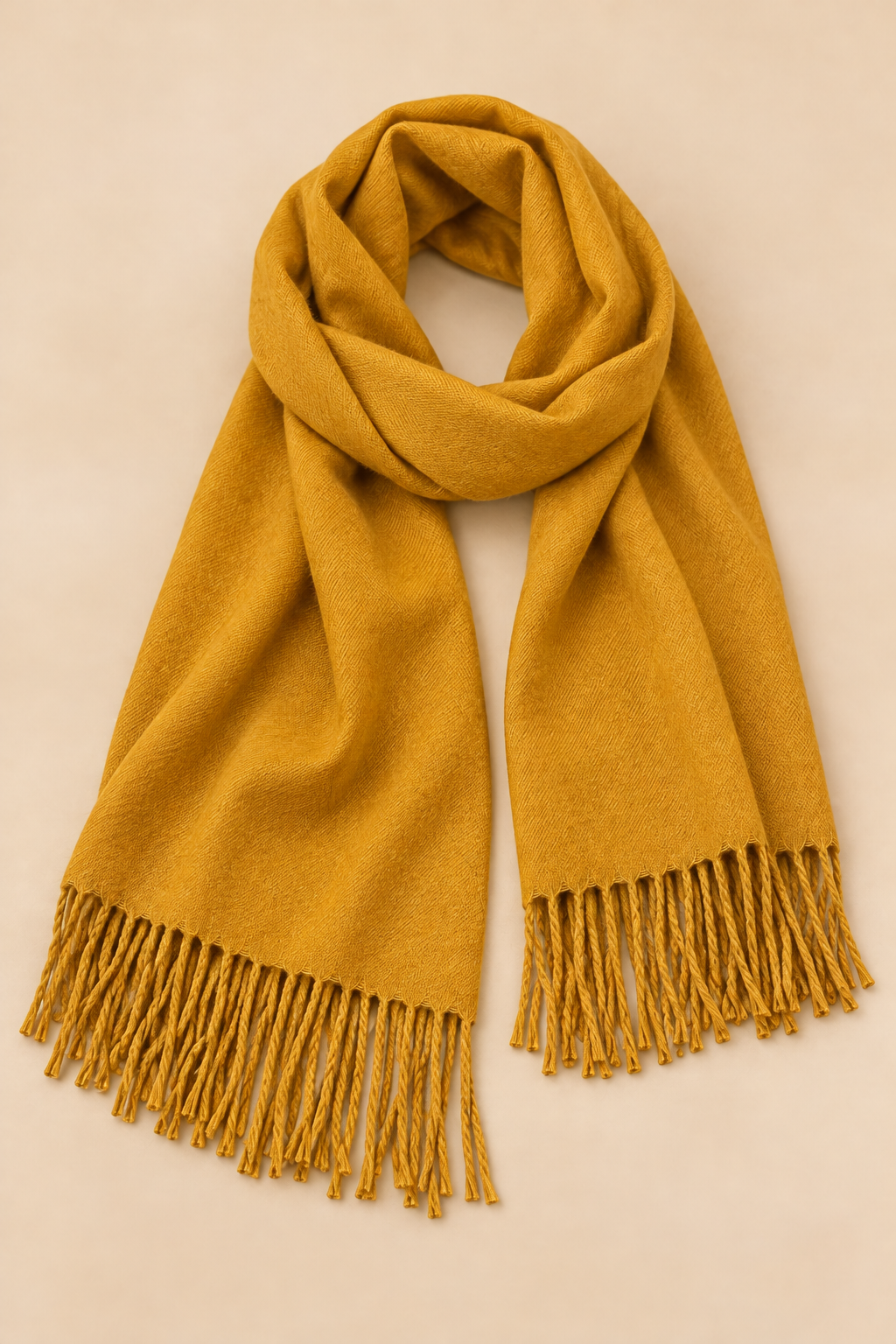 Foulard Jaune Franges