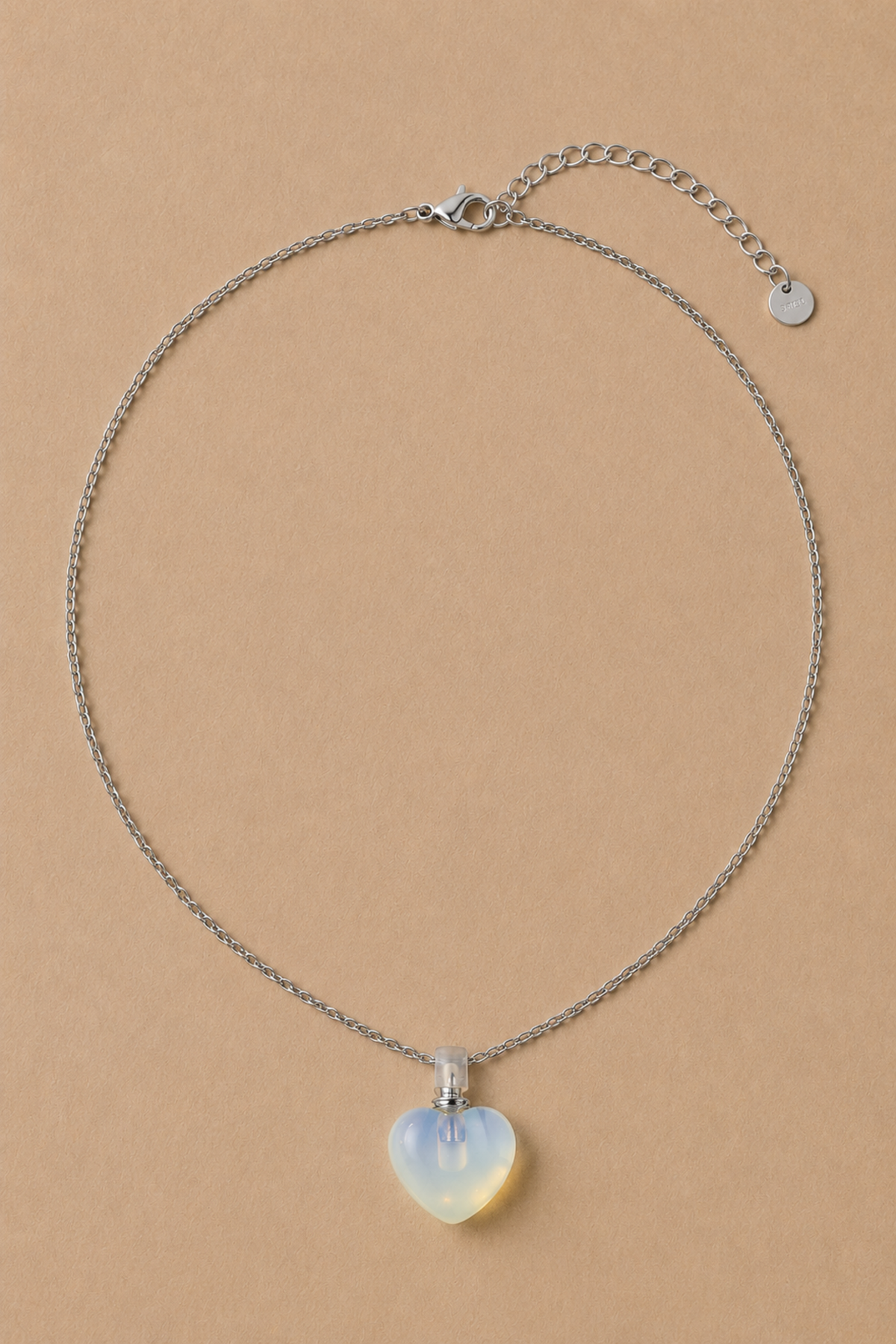 Opaline Heart Necklace Silver