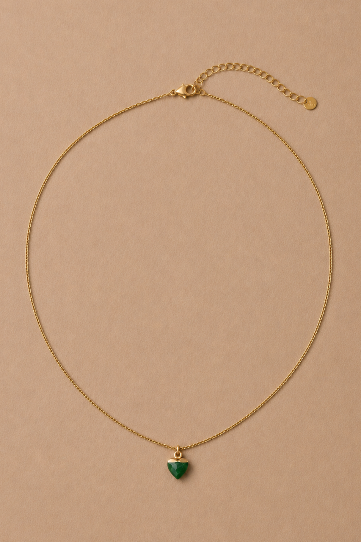 Collier Cœur Magnésite Acier Inoxydable Or