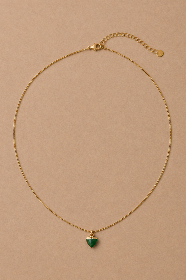 Collier Cœur Magnésite Acier Inoxydable Or