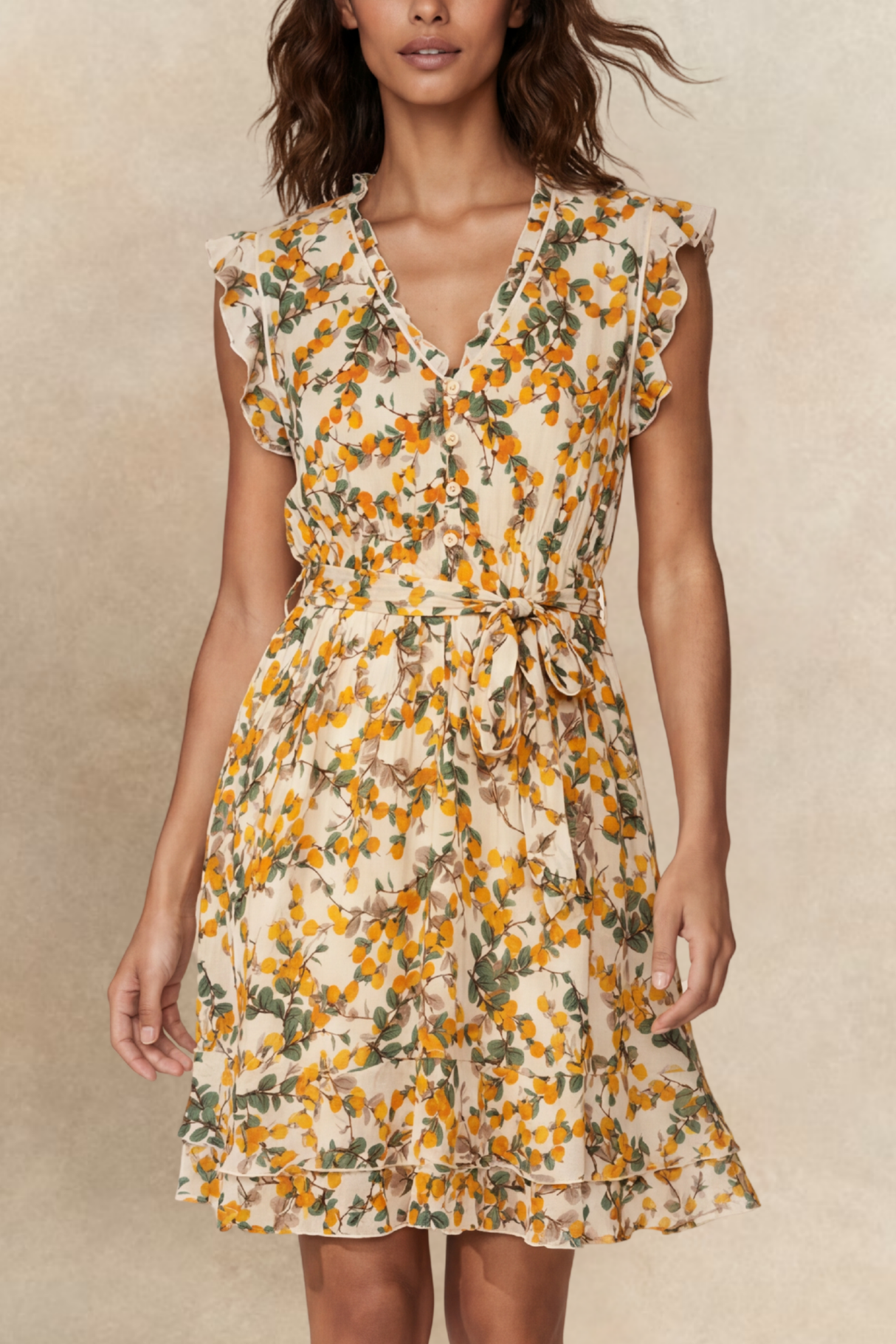 Natasha Citrus Print Short Dress