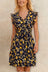 Natasha Lemon Print Short Dress Pockets