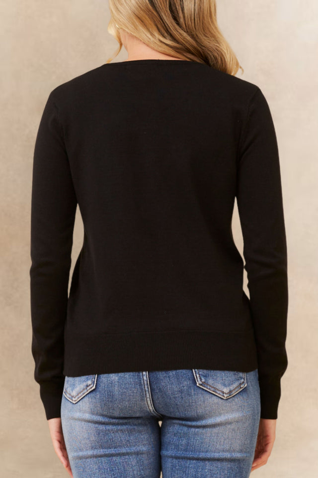  Noelle Cardigan Léger Boutonné Encolure 