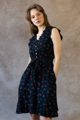 Natasha Cherry Print Short Dress