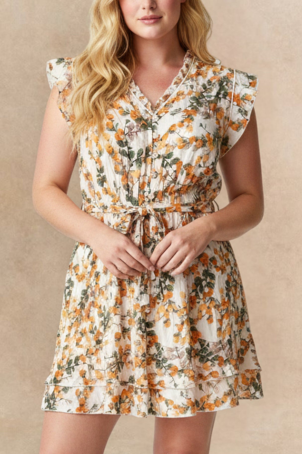 Natasha Citrus Print Short Dress