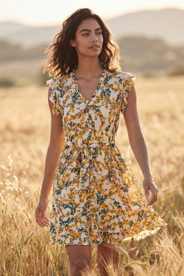 Natasha Citrus Print Short Dress