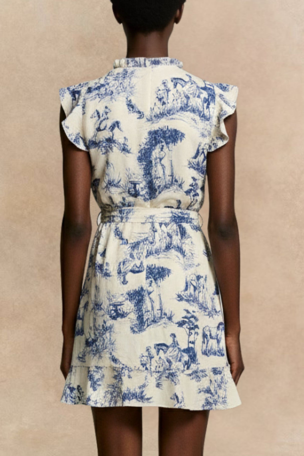 Natasha Toile De Jouy Print Short Dress