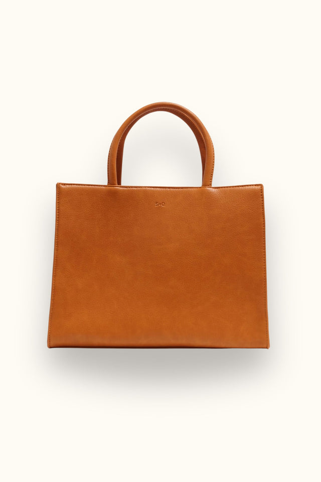 Natasha Vegan Convertible Satchel - Onze Montreal Orange Vegan Bags