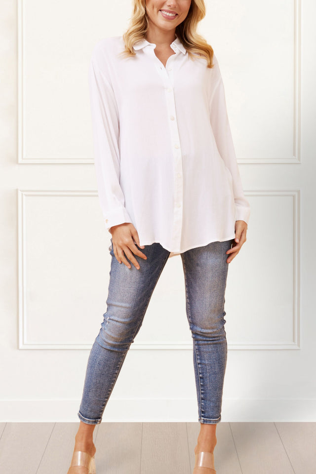 Nathalie Shirt Long Sleeves Solid White