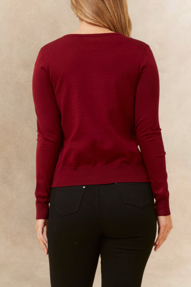  Noelle Cardigan Léger Boutonné Encolure 