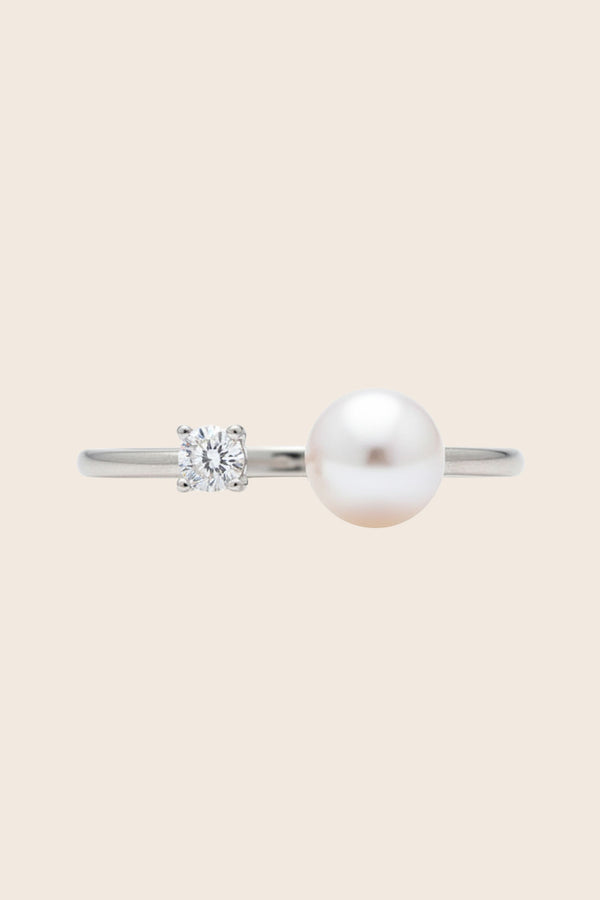 Noemie Bague Ouverte Perle Argent Sterling 925 