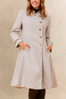 Harper Retro Flared Coat Side Buttons Elegant