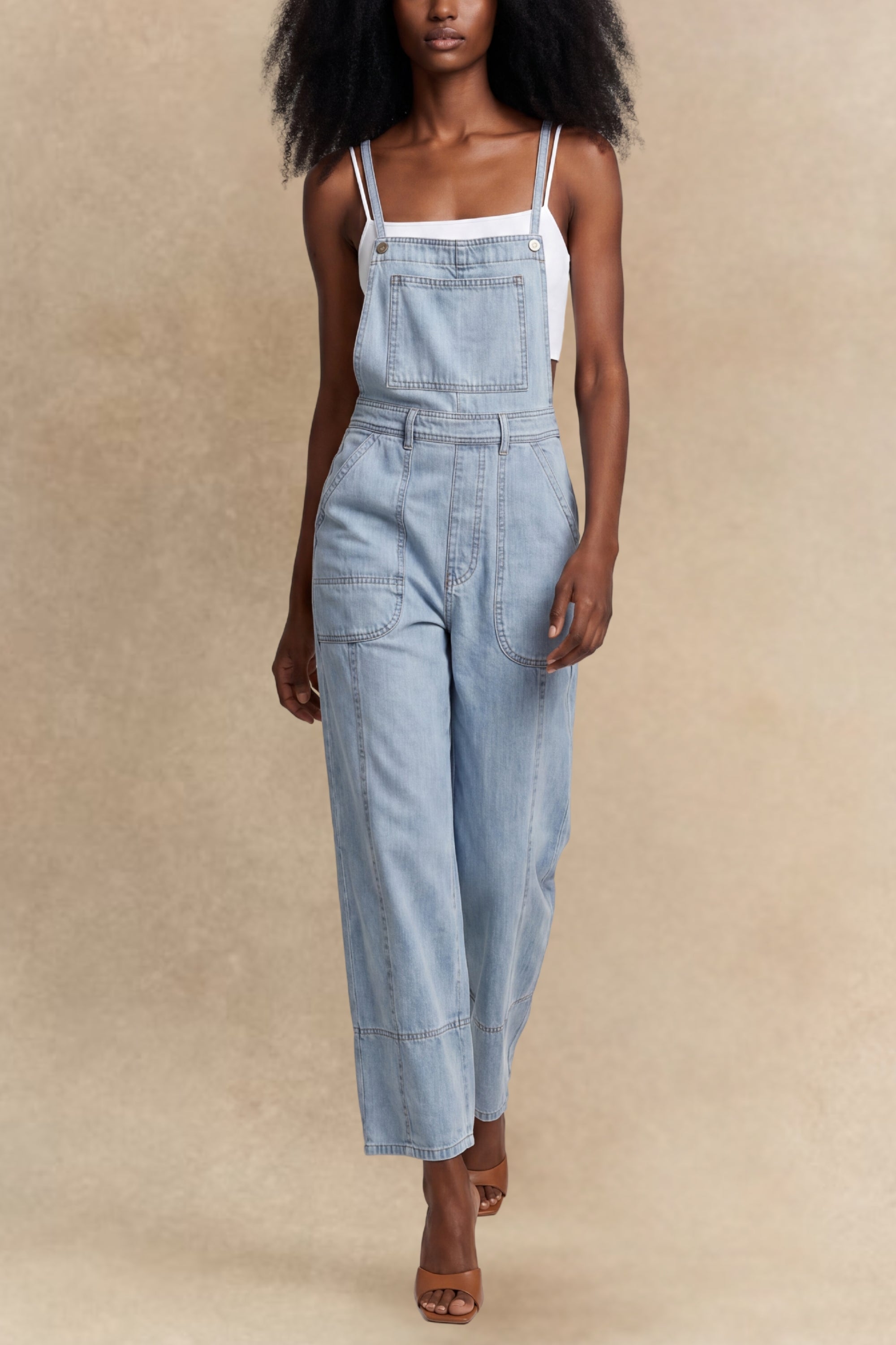 Aurelia Fit Wide Leg Denim Overalls - Onze Montreal