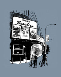 Cinema Beaubien Men's T-Shirt Blue - Onze Montreal
