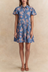 Oceane Robe Courte Volants Jean Imprimé Floral 