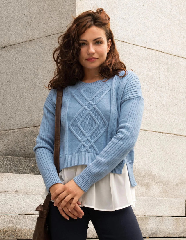 Ophelia Faux Layered Knit Sweater Shirt Effect - Onze Montreal