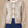 Ophélie Beige Embroidered Tie Cardigan
