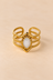 Bague Dorée Centre Blanc Forme De Marquise