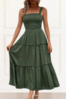 Pamela Smocking Dress Tiered Skirt - Onze Montreal Green / S Sold by Ô-MARCHÉ Seller