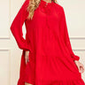 Pippa Tiered Dress Ruffled Neckline Solid - healthydessertscatering