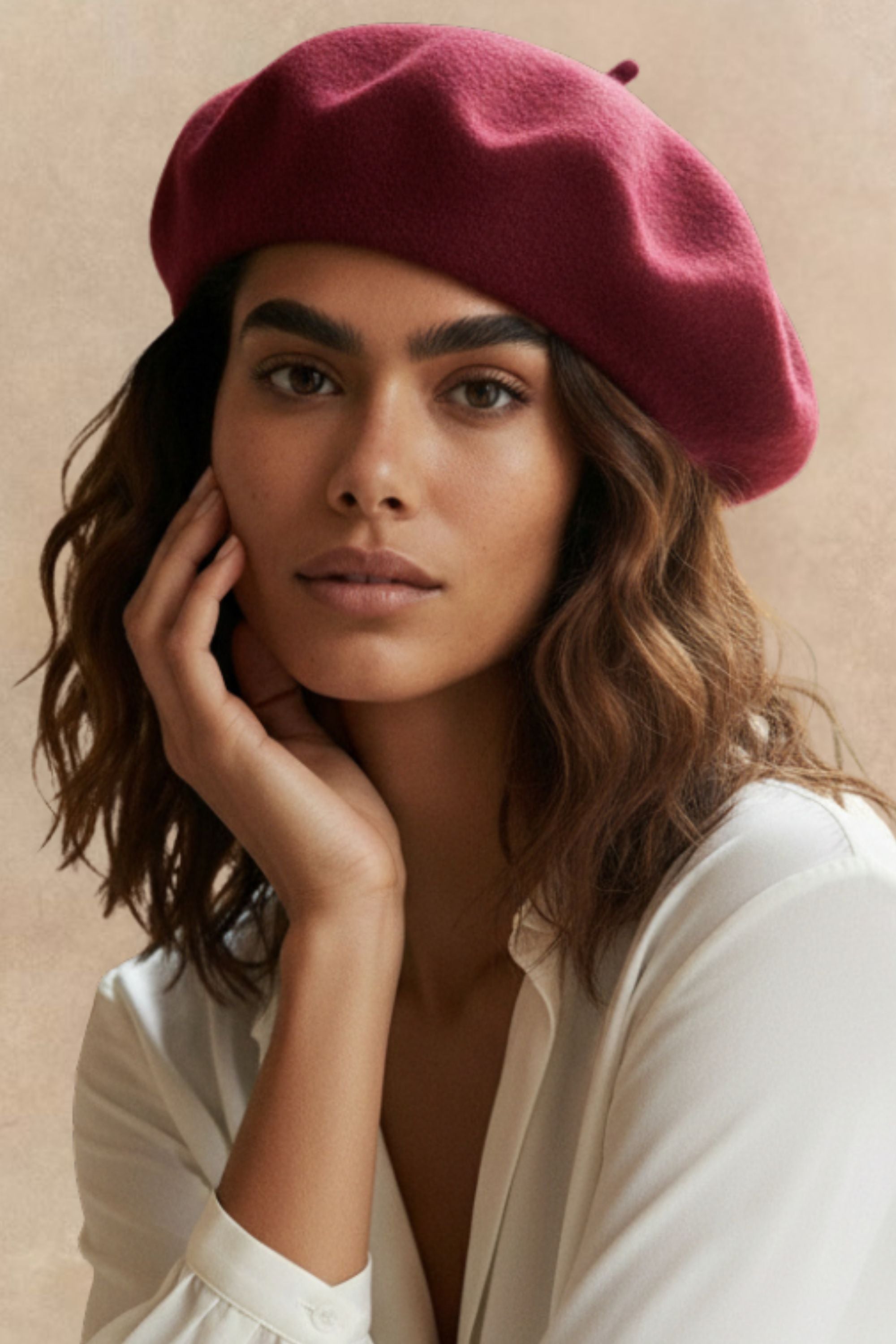 Pampidou Classic Wool Beret Tonal Embroidery Many Colors - Onze