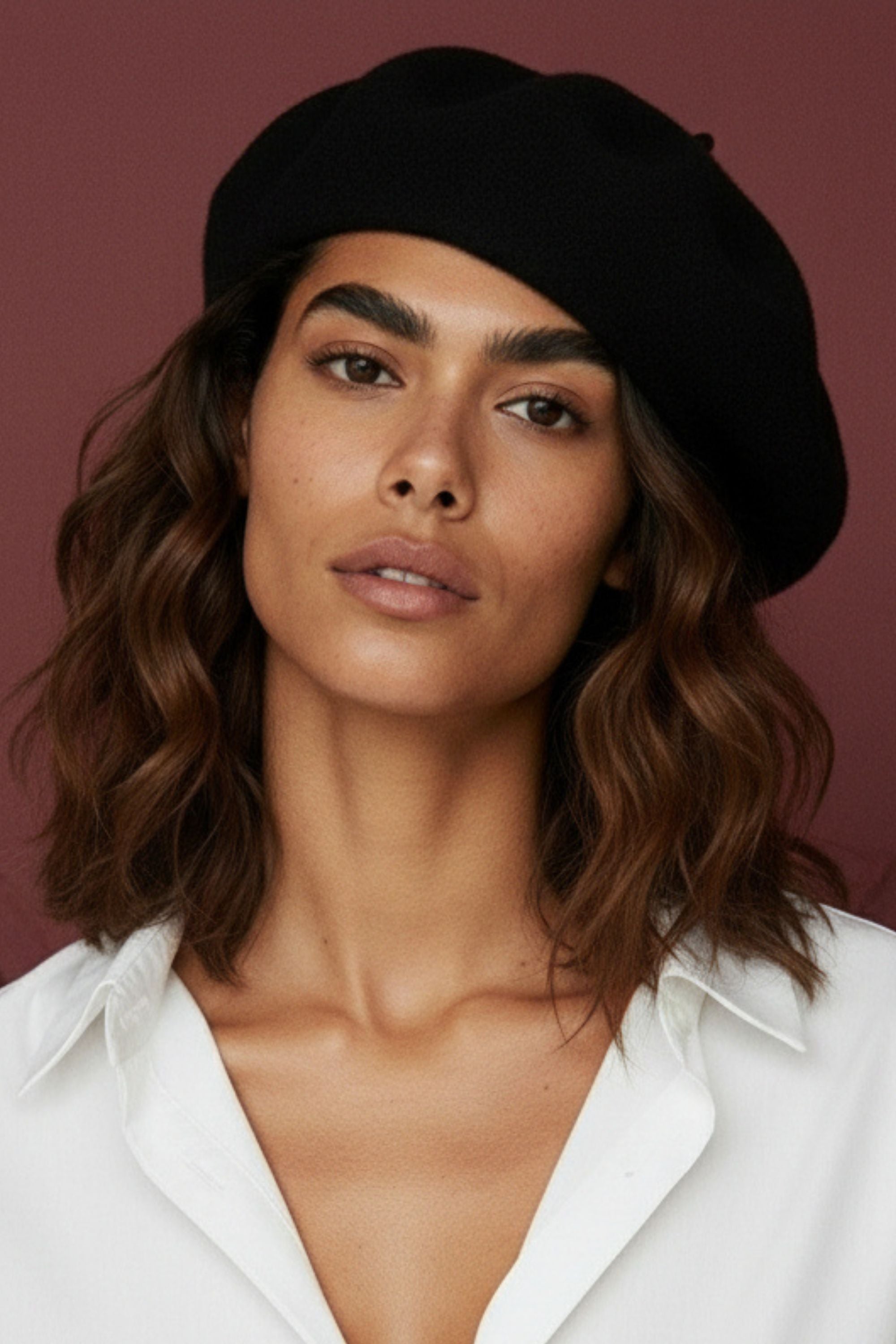Pampidou Classic Wool Beret Tonal Embroidery Many Colors - Onze
