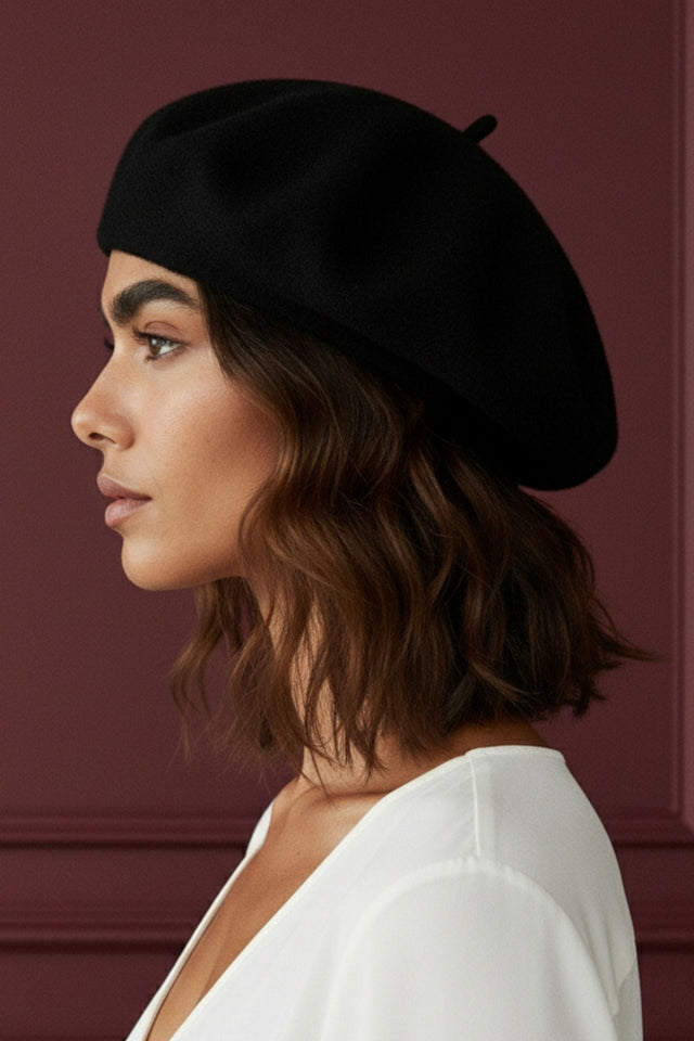 Pampidou Classic Wool Beret Tonal Embroidery Many Colors