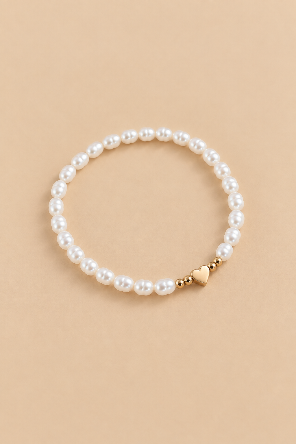 Heart Imitation Pearl Bracelet