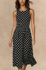 Robe Midi Pois Manches Courtes