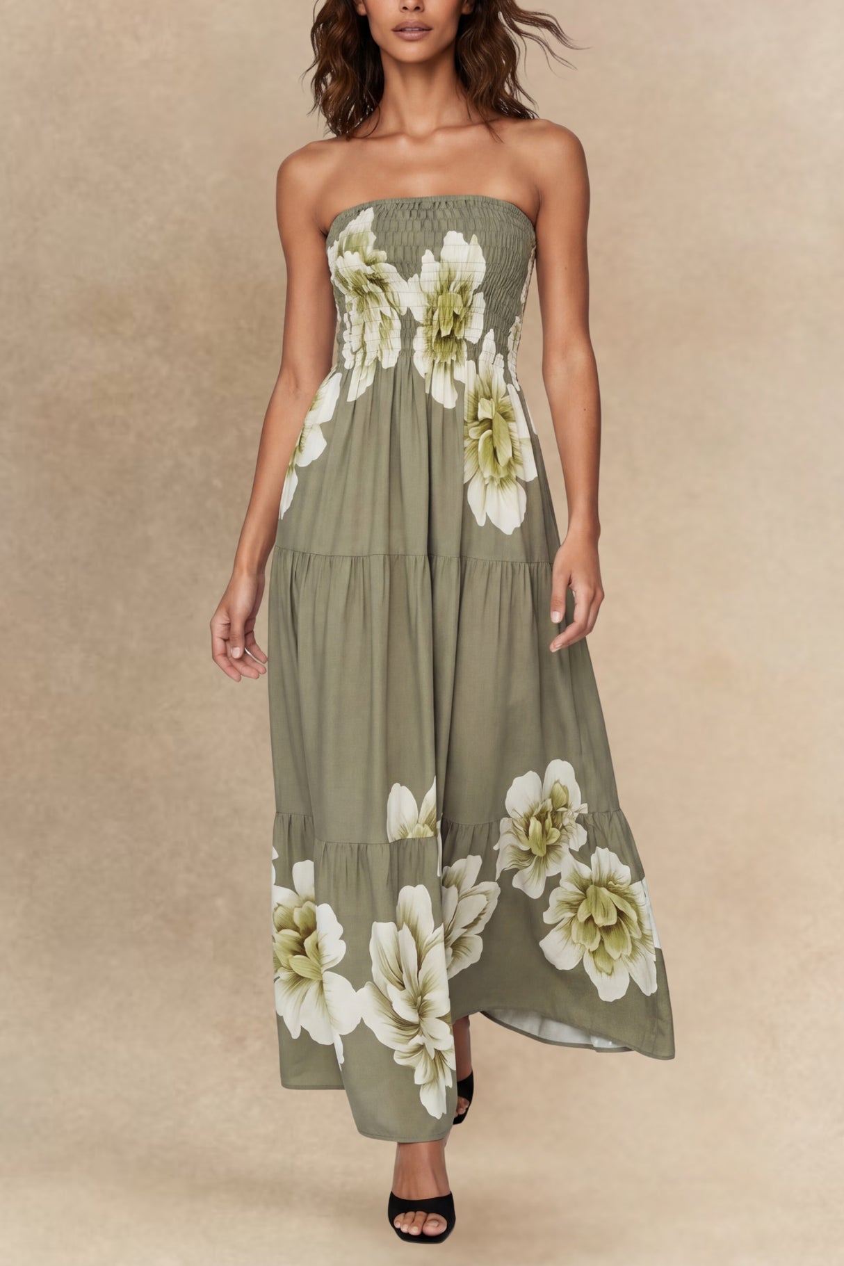  Portia Robe Longue Bustier Imprimé Floral