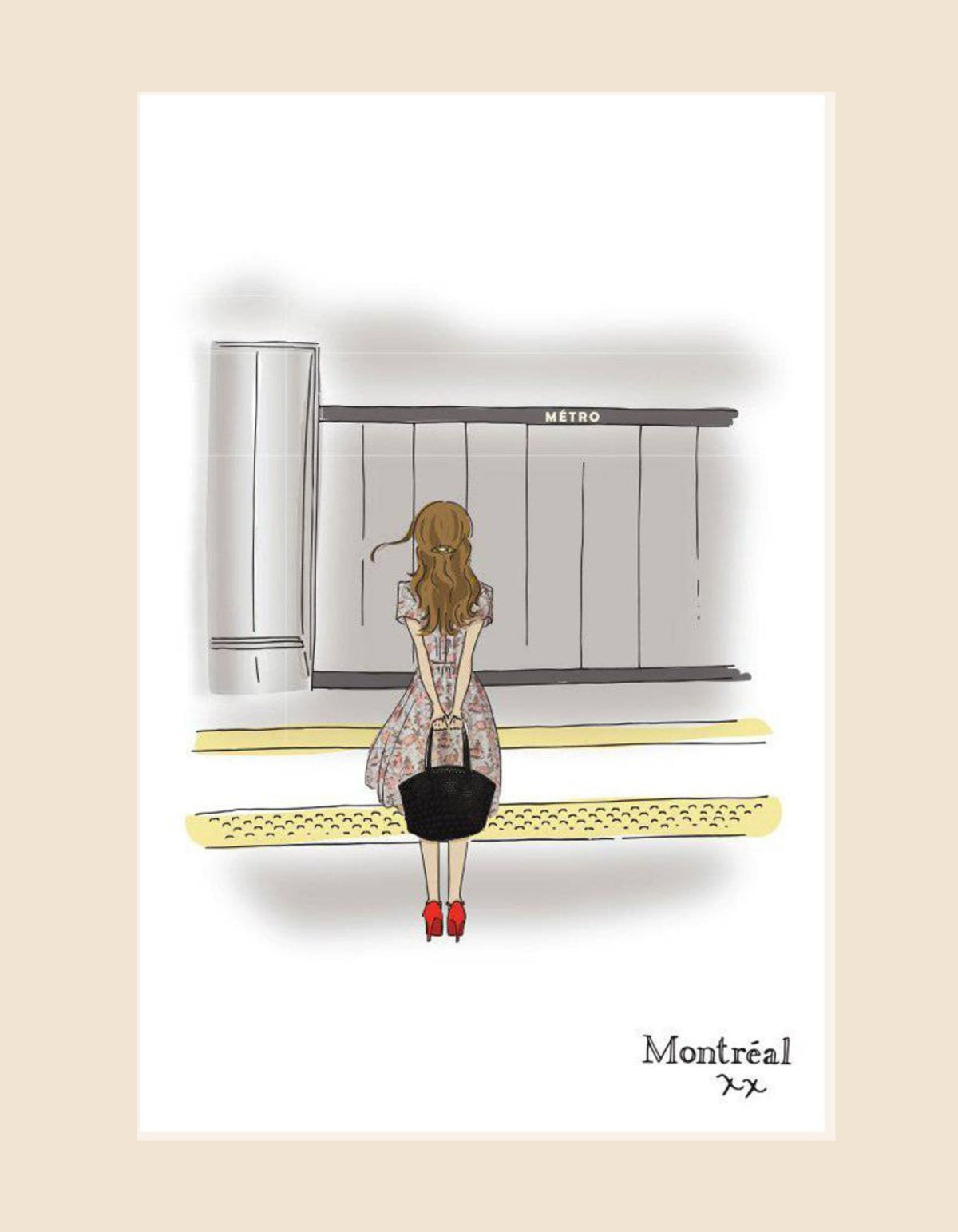 Post Card- Girl at the Metro - Onze Montreal