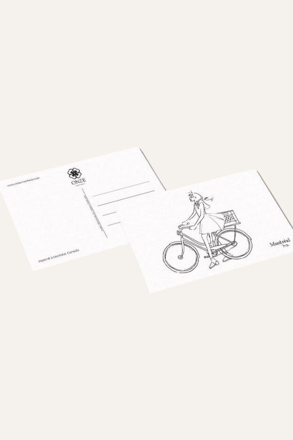 Carte Postale- Fille a Vélo Montréal