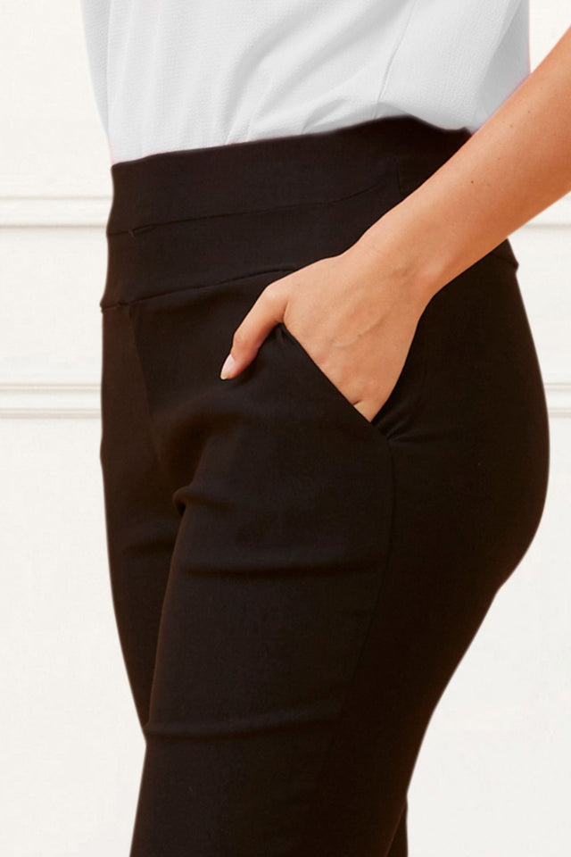 Sandy Pants Stretchy Sleek Slim Leg Black