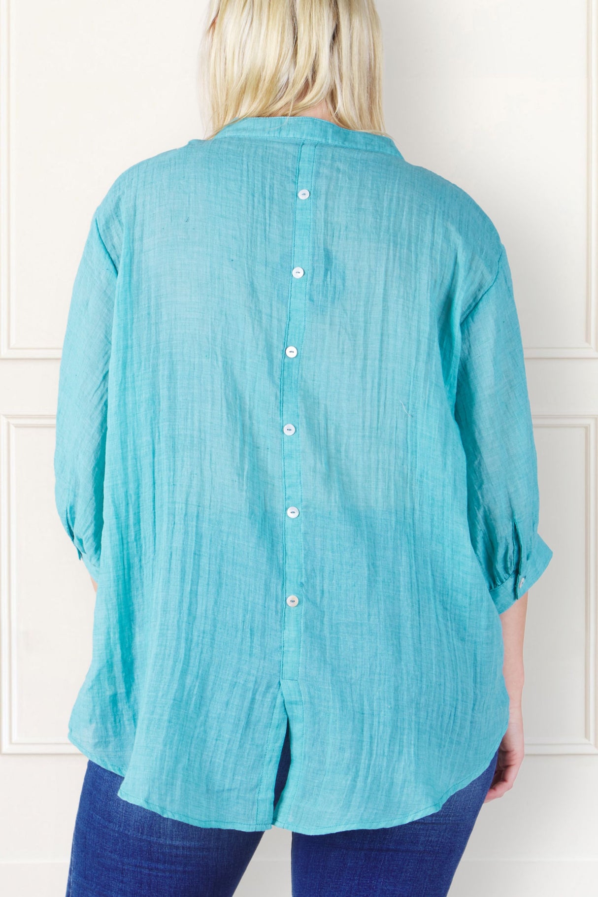 Roxanne Oversized Shirt Semi-Sheer Cotton Blend