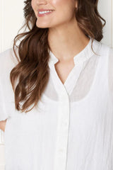 Roxanne Oversized Shirt Semi-Sheer Cotton Blend