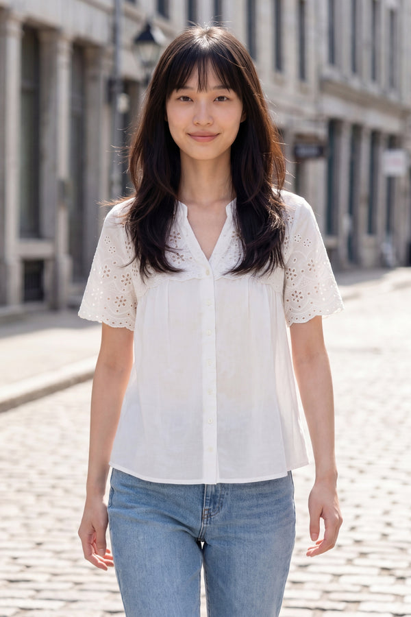 Rachida Sheer Short Sleeve Shirt