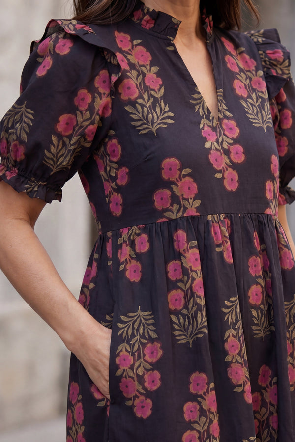 Reagan Robe Longue Étagée Imprimé Floral 