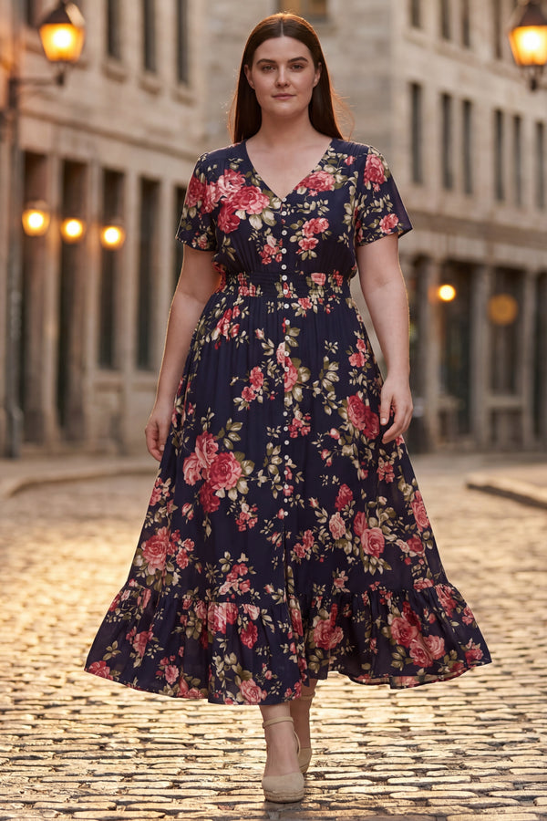 Reese Plus Size Floral Print Dress