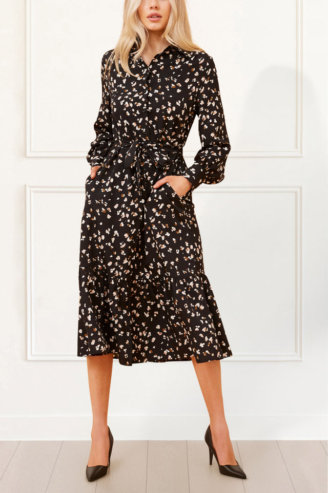 Renee-Maxi-Shirt-Dress-Printed-Black-3